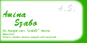 amina szabo business card